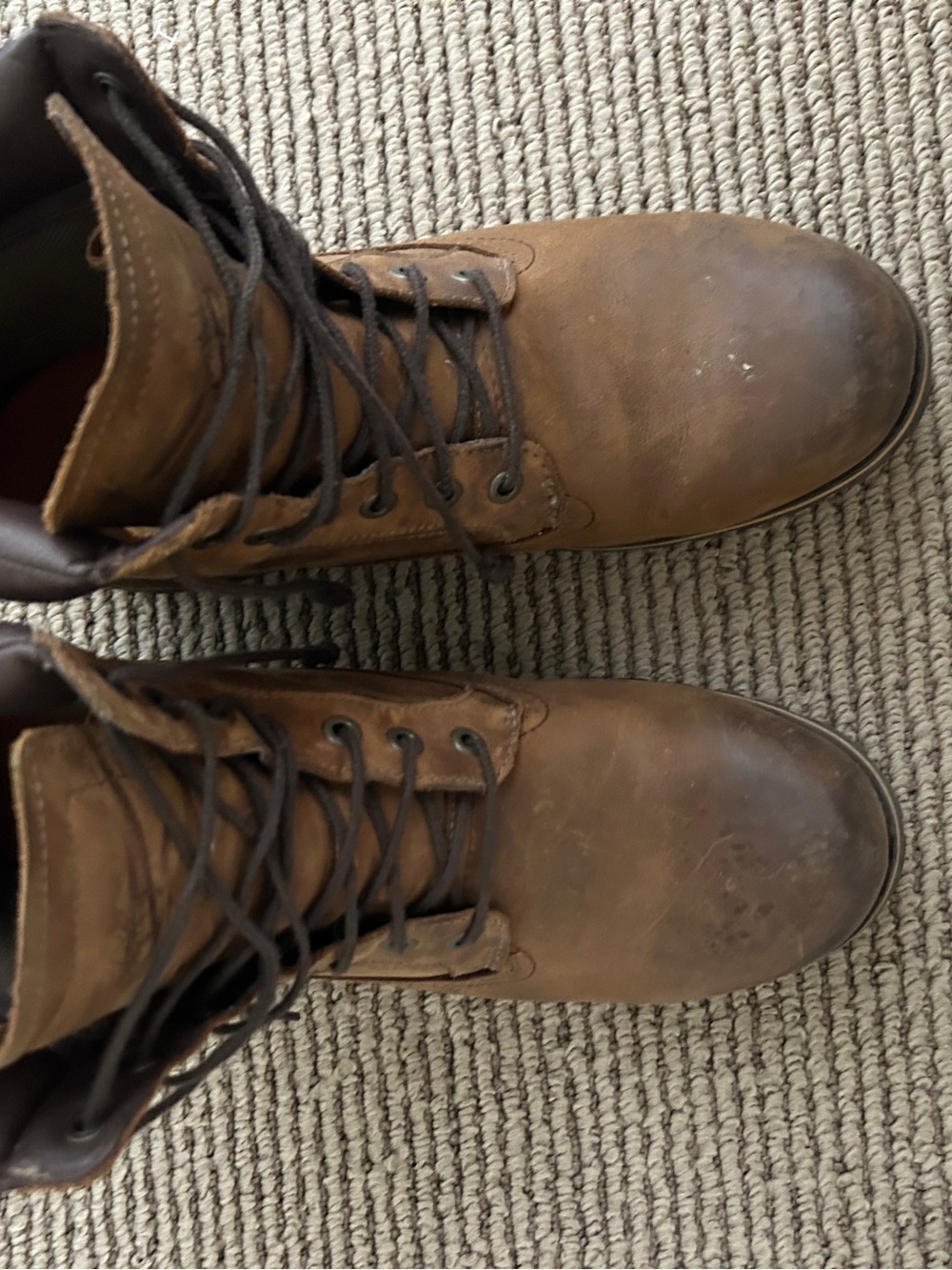 Timberland Brown Leather Lace-Up Work Boots - Men's